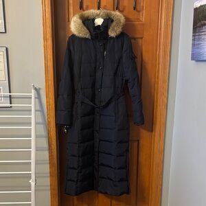 Michael Kors Black Puffer Coat with Fur Hood